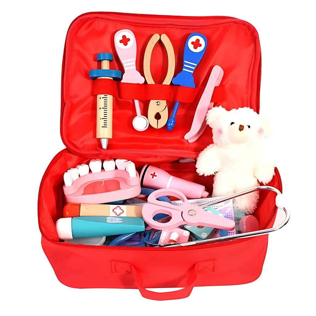 wooden doctor set educational toy for kids