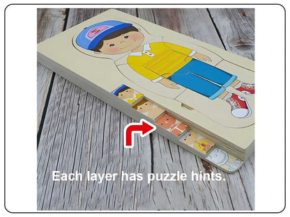 Wooden Human Body Puzzle Educational Toy