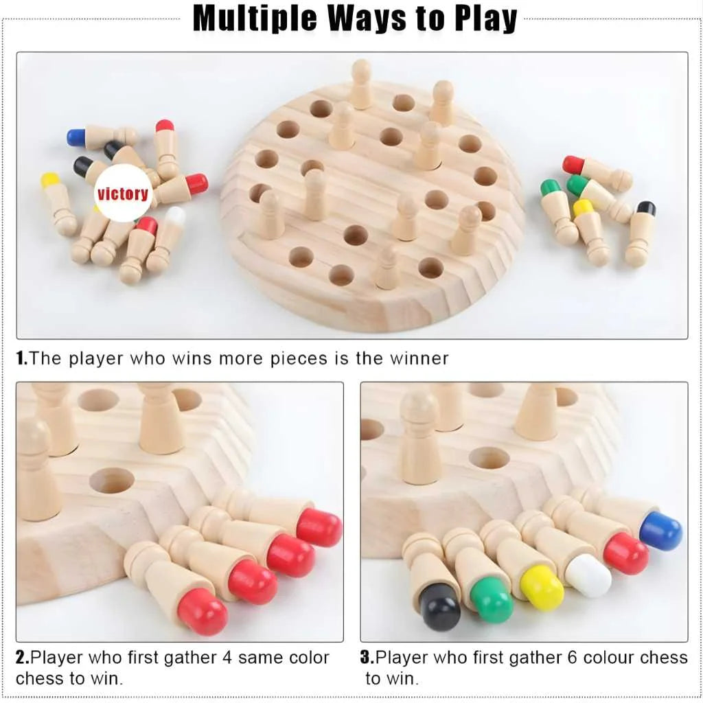 Wooden Memory Chess Game Educational Toys for Kids