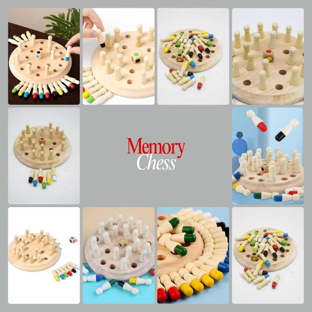 Wooden Memory Chess Game Educational Toys for Kids