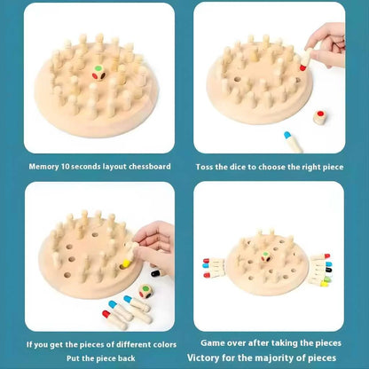 Wooden Memory Chess Game Educational Toys for Kids