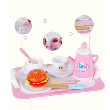 Wooden Tea Party Kitchen Set for Kids