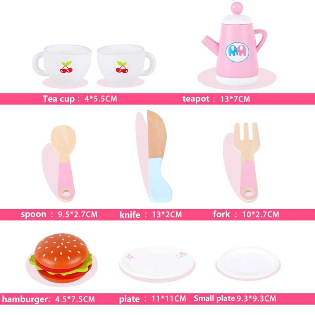 Wooden Tea Party Kitchen Set for Kids