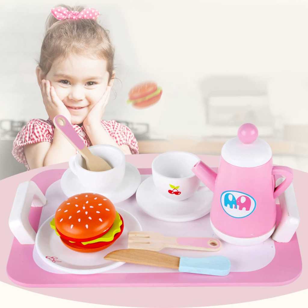 Wooden Tea Party Kitchen Set for Kids
