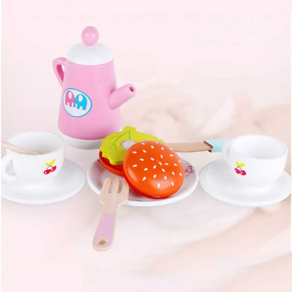 Wooden Tea Party Kitchen Set for Kids