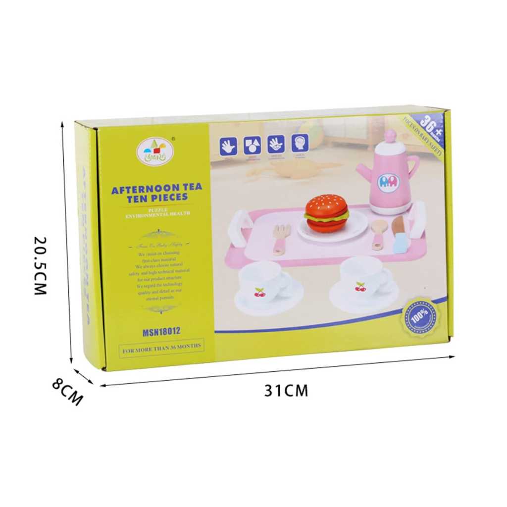 Wooden Tea Party Kitchen Set for Kids